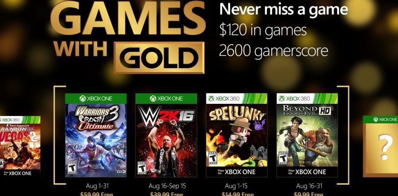 Xbox Games With Gold August 2016 Titles Announced