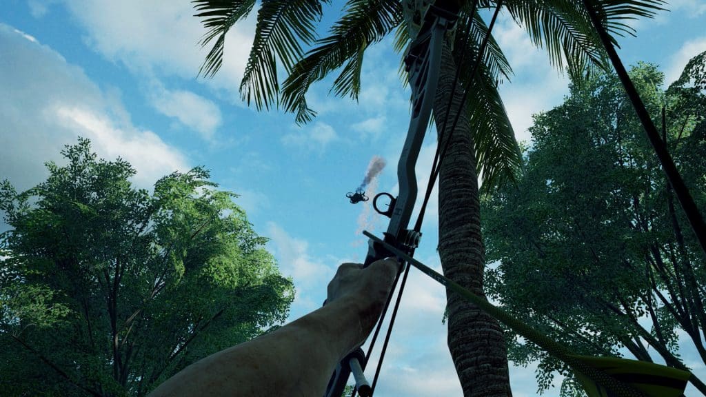 You can shoot down a drone with a bow. Awesome.