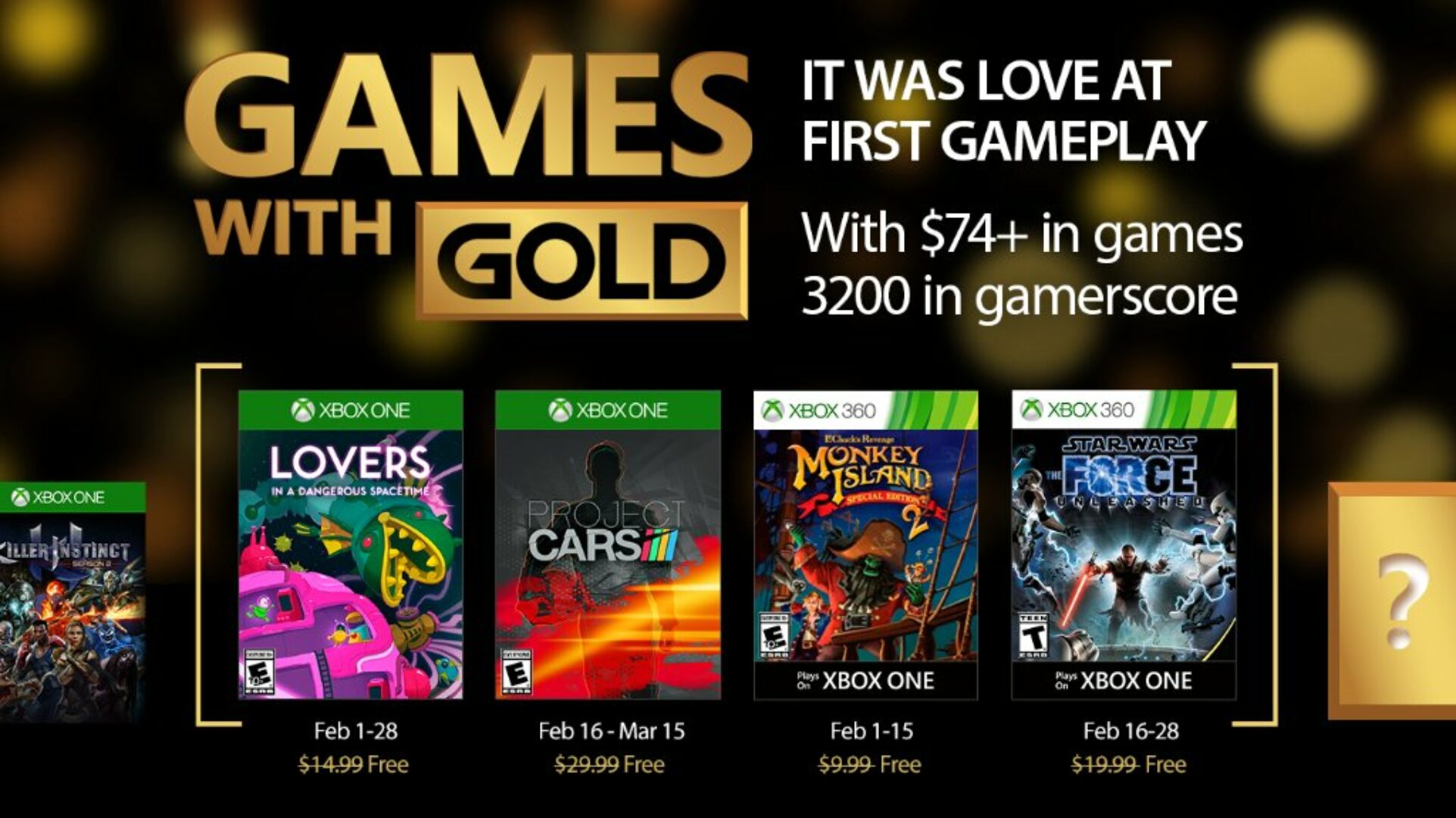 Games with Gold for February Announced