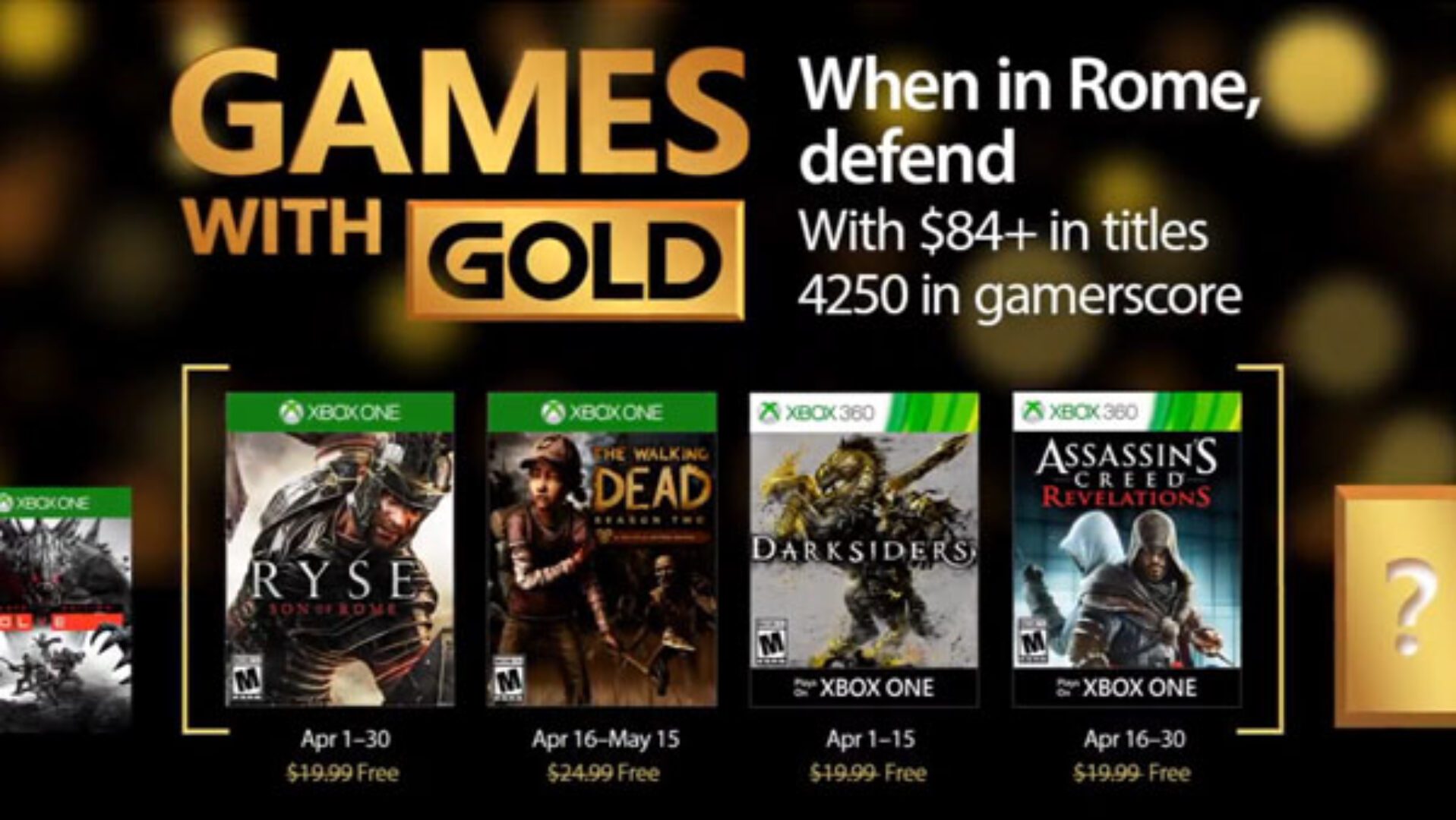 April 2017’s Games with Gold Offer Announced