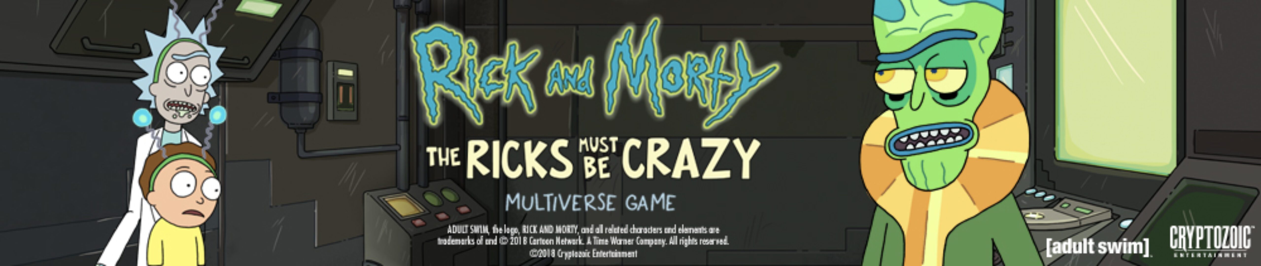 "Rick and Morty: The Ricks Must Be Crazy," Tabletop, Cryptozoic Entertainment - Website Banner