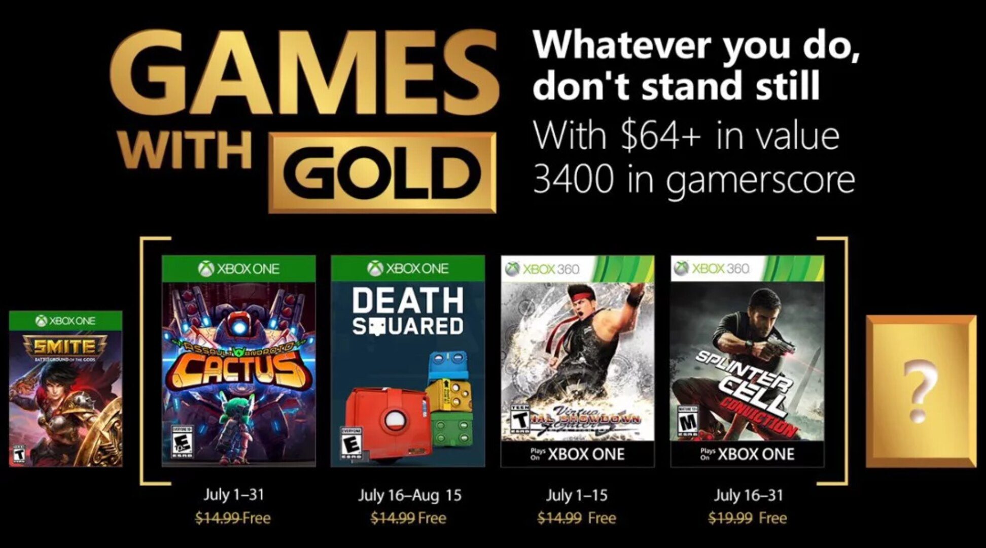 July 2018 Games with Gold Brings Insists on Co-Op Play