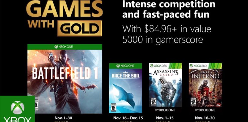 November 2018 Games with Gold Offer Underway