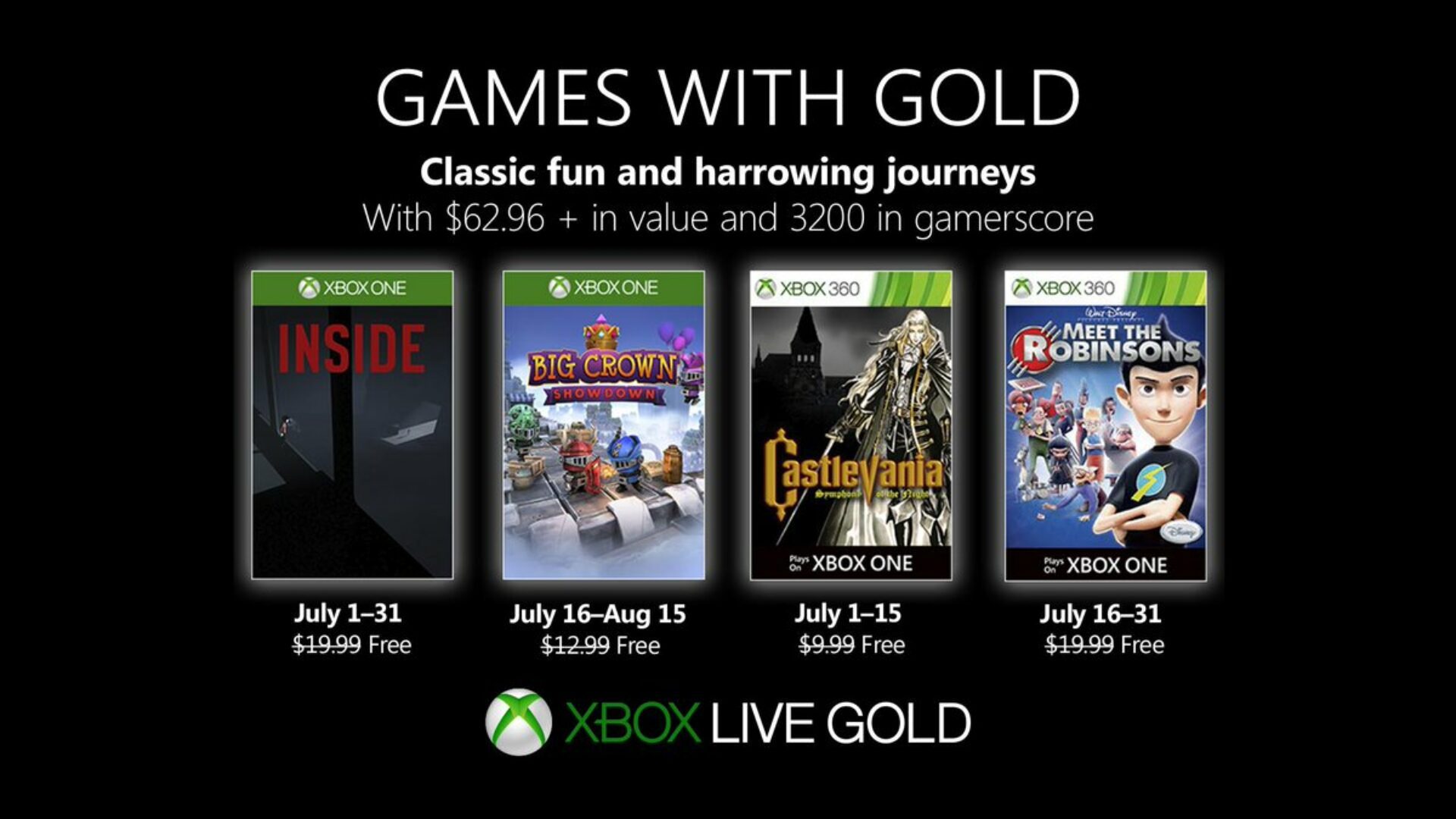 July 2019 Games with Gold offer