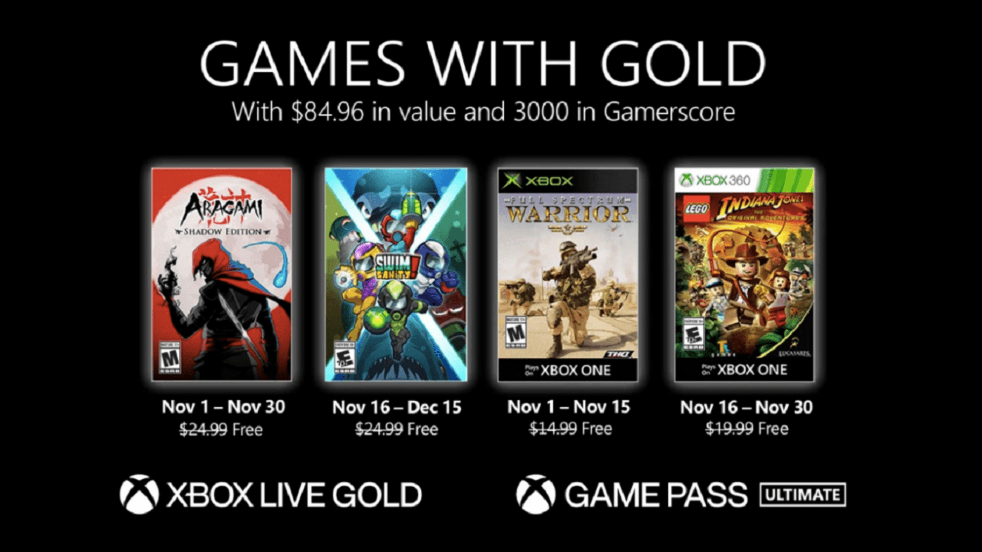 The November 2020 Games with Gold & PS Plus Offers