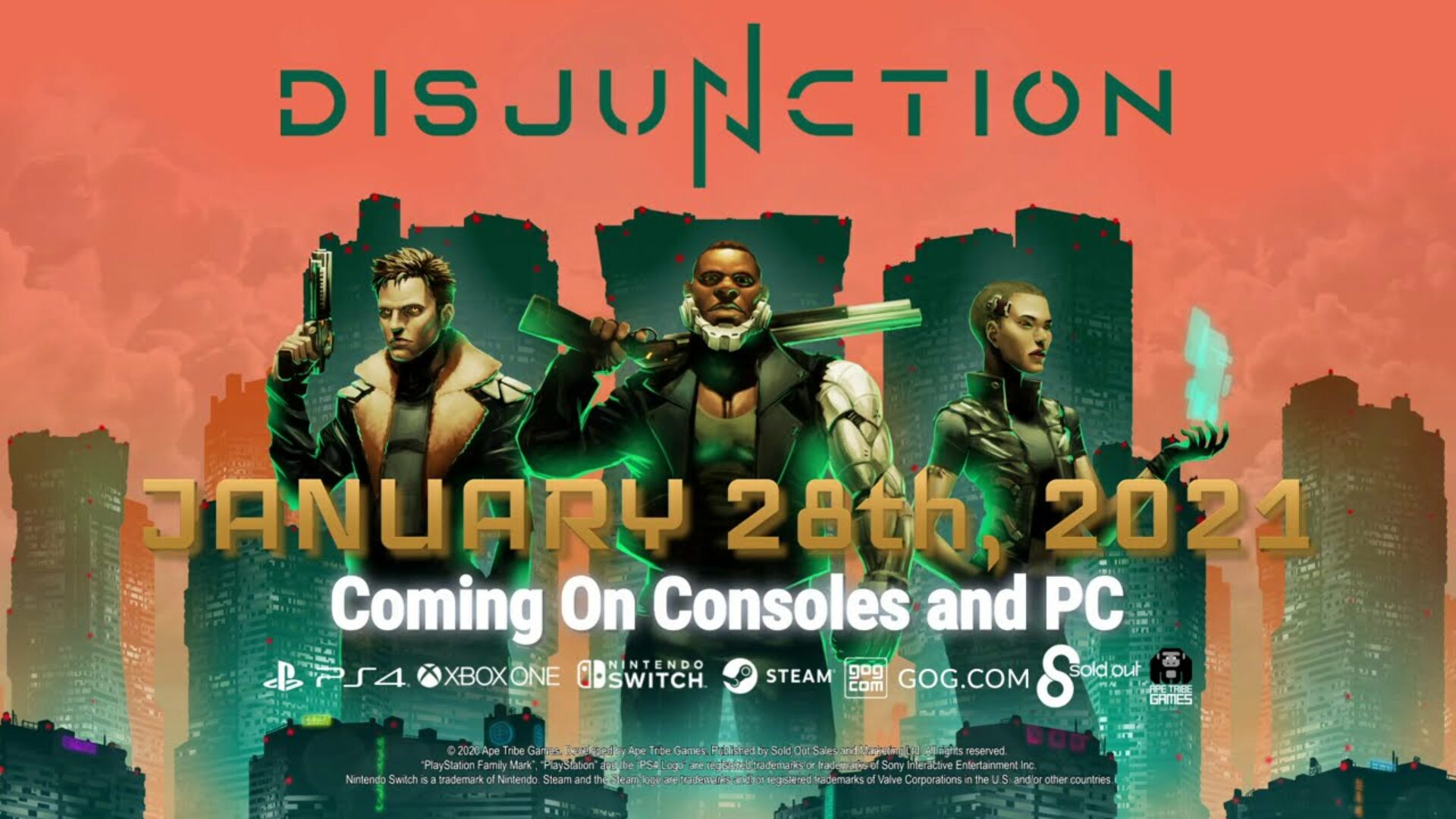 Disjunction the 2D Cyberpunk Stealth-action game launches on January 28th