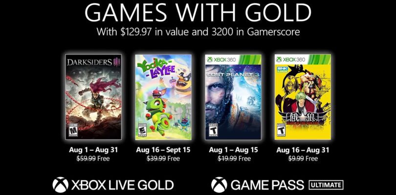 August 2021 Games with Gold Darksiders 3 and Lost Planet 3