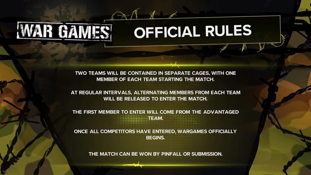 WWE 2k23 Wargames Rules