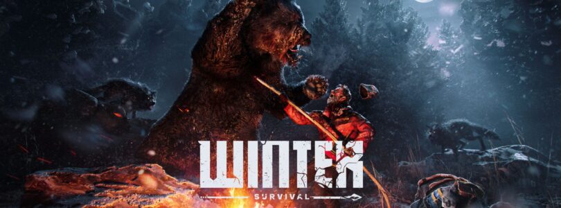 winter survivor art with bear attack