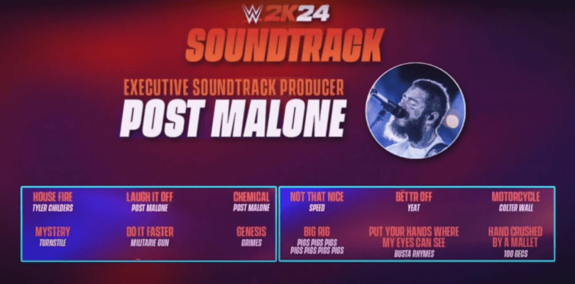 Hit Post Malone in WWE 2K24 & WWE 2K24 Soundtrack