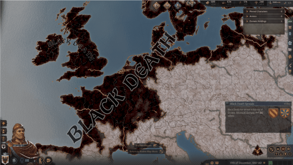 crusader kings 3 map showing black death example