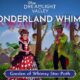 Promotional image for Disney Dreamlight Valley’s Wonderland Whimsy update, featuring the Queen of Hearts and Mad Hatter in a lush, whimsical garden setting with the text “Garden of Whimsy Star Path.”